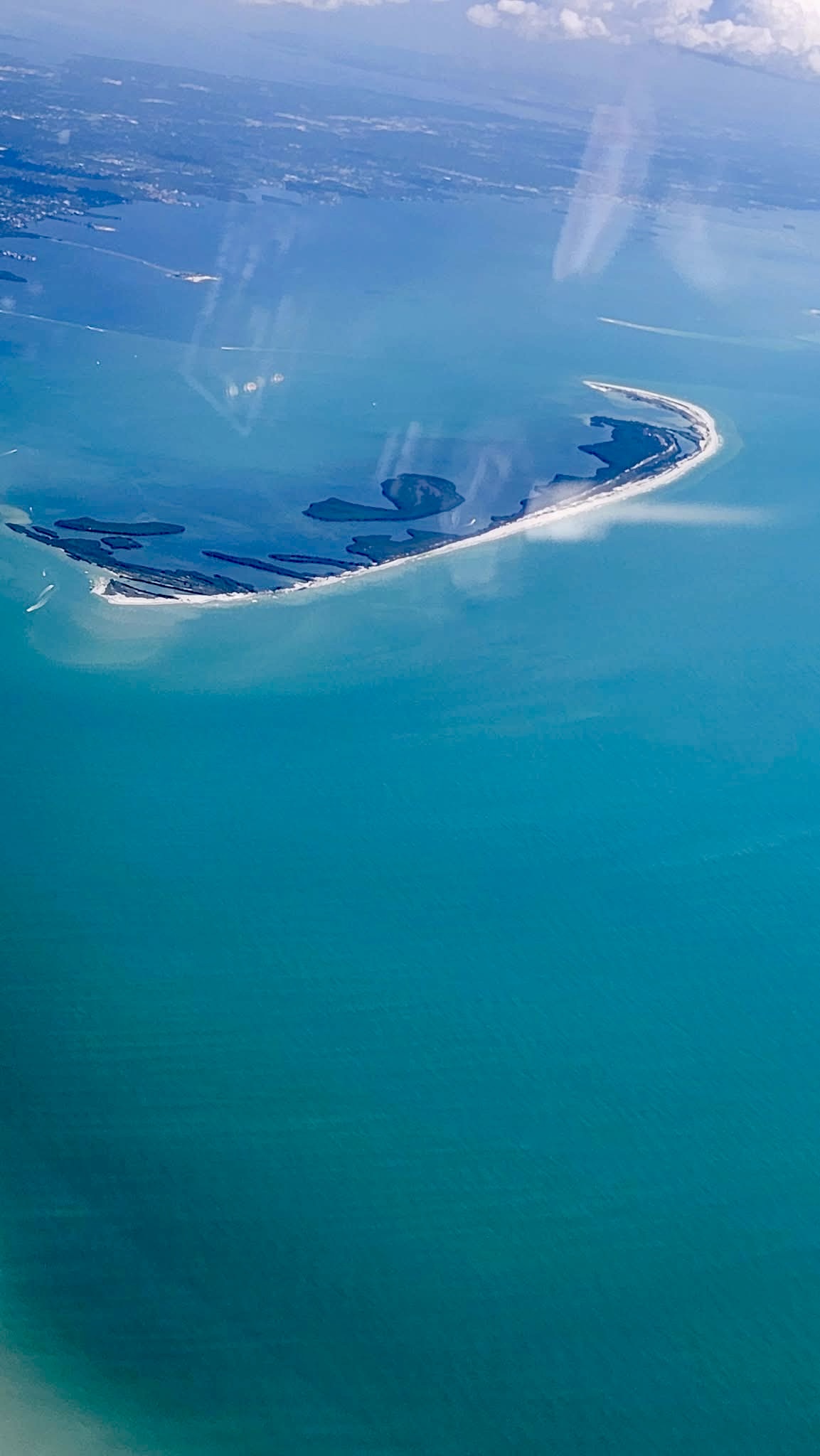 Drone view of Anclote Key and surrounding waters